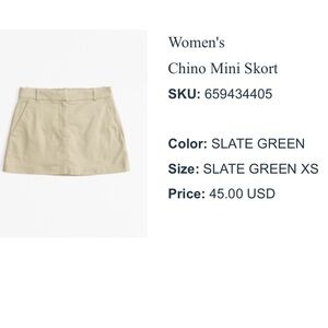 Abercrombie Mini Skort in Slate Green